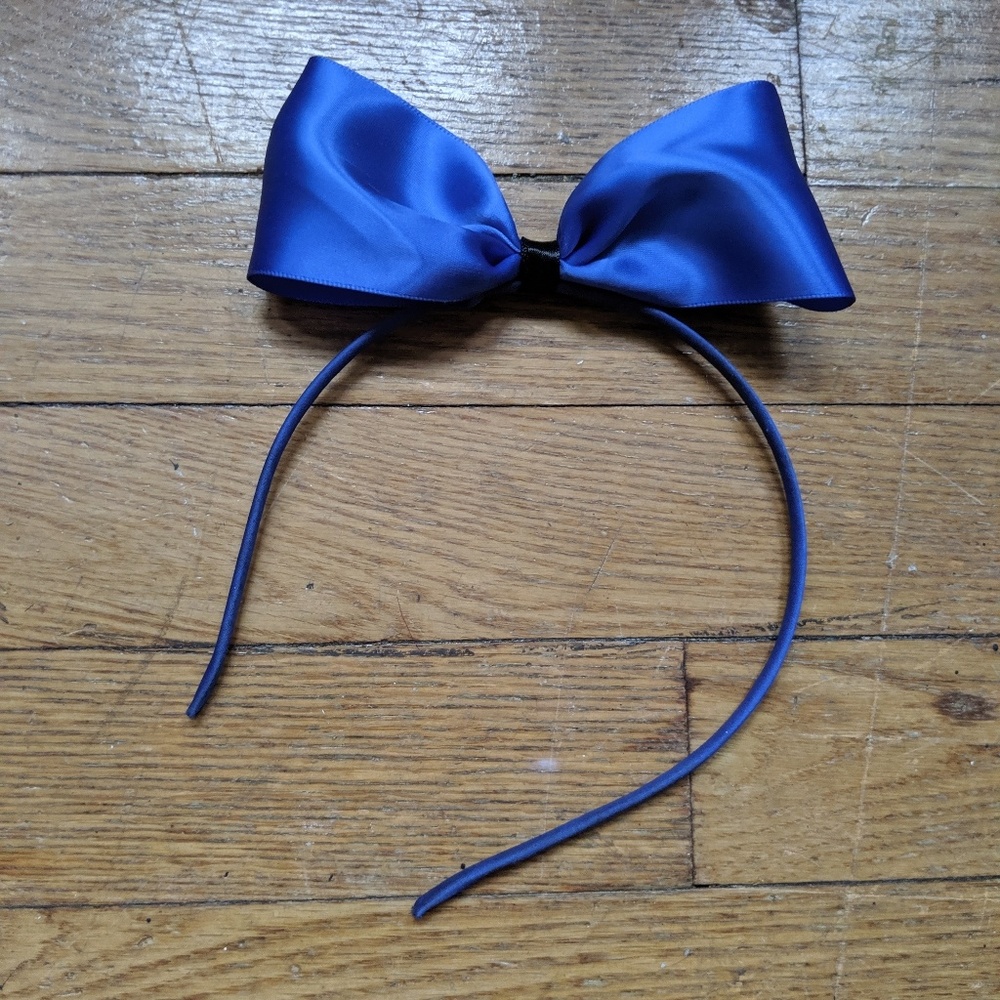 Blue Bow Headband Hand Made